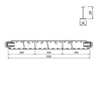 Подвесная система КНАУФ Т15 рейка поперечная 1200x29 мм
