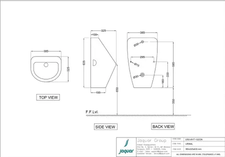 Писсуар настенный Jaquar Urinal URS-WHT-13253N Белый