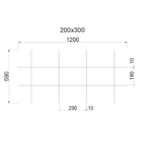 Грильято Жалюзи ячейка 300x200 мм, белый матовый, высота 30 / 50 мм, ширина 10 мм