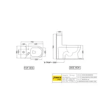 Унитаз напольный Essco Elements ECS-WHT-851S300SPPSM Белый с бачком
