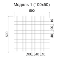 Грильято Нестандартная ячейка Модель 1 ячейка 100х50мм, белый матовый, высота 30 мм, ширина 5 мм