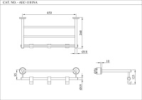 Полка для полотенец Essco AEC-CHR-1181NA длина 450 мм Хром