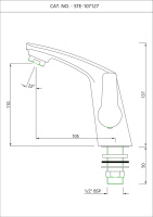 Смеситель для раковины с правосторонней ручкой управления Essco Stella STE-CHR-107127 Хром