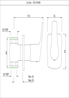 Настенный запорный клапан Essco Stella STE-CHR-107099 Хром