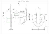 Кран угловой с фланцем Essco Orbit ORB-CHR-105053 Хром